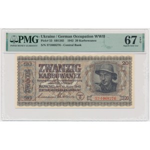 Ukraine, 20 Karbovanez 1942 - PMG 67 EPQ