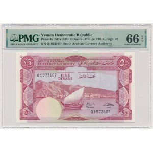 Yemen, 5 Dinars (1965) - PMG 66 EPQ