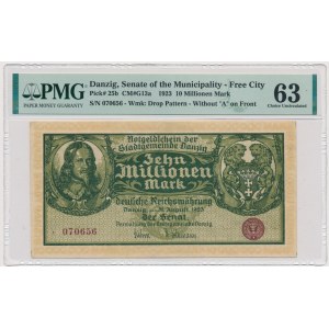 Danzig, 10 milion Mark 1923 - without prefix - PMG 63