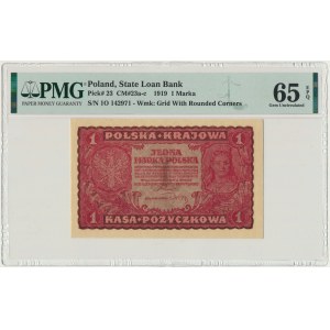 1 mark 1919 - 1st Series O - PMG 65 EPQ