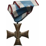 Cross on the Silesian ribbon of bravery and merit + diploma