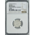 Stephan Bathory, Schilling Danzig 1579 - NGC UNC DETAILS