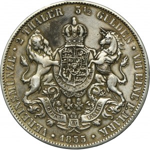 Germany, Kingdom of Hannover, Georg V, 2 Thaler Hannover 1855 B