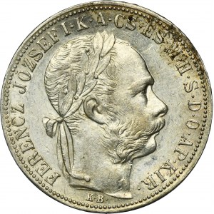 Hungary, Franz Joseph I, 1 Forint Kremnitz 1884 KB