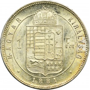 Węgry, Franciszek Józef I, 1 Forint Kremnica 1881 KB