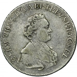 Archbishopric of Trier, Clemens Wenzel, Thaler Koblenz 1771 GM - RARE