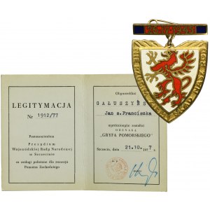 PRL, Honorary Badge of Pomeranian Griffin with ID card