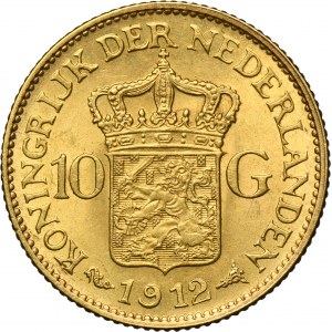 Netherlands, Kingdom of the Netherlands, Wilhelmina, 10 Guilders Utrecht 1912