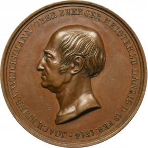 Brandt Medal minted on the occasion of the 25th anniversary of Joachim Heinrich von Weickhmann as mayor of Danzig 1839