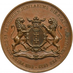 Medal Brandt’a wybity z okazji 25-lecia Joachima Heinricha von Weickhmann’a jako nadburmistrza Gdańska 1839