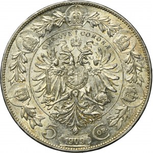 Austria, Franz Joseph I, 5 Corona Wien 1909 - Marshall type