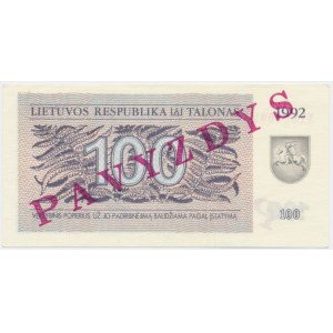 Lithuania, 100 Talonas 1992 - SPECIMEN -