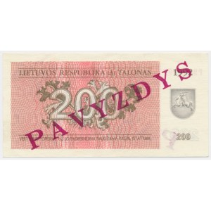 Lithuania, 200 Talonas 1992 - SPECIMEN -