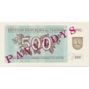 Lithuania, 500 Talonas 1992 - SPECIMEN -