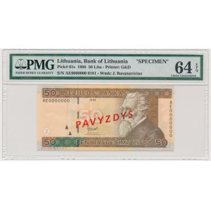 Lithuania, 50 Litu 1998 - SPECIMEN - No. 181 - PMG 64 EPQ