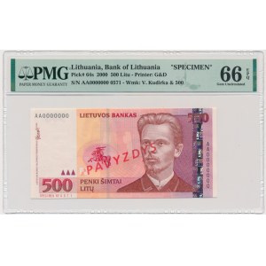 Lithuania, 500 Litu 2000 - SPECIMEN - No. 571 - PMG 66 EPQ
