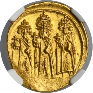 Byzantine Empire, Heraclius, Heraclius Constantine and Heroclanas, Solidus - NGC AU