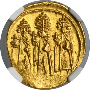 Byzantine Empire, Heraclius, Heraclius Constantine and Heroclanas, Solidus - NGC AU