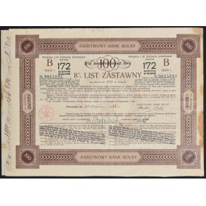 State Agricultural Bank, 8% mortgage bond 172 zlotys, Series I