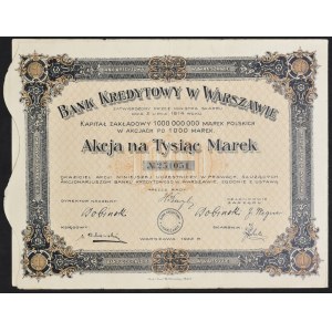 Bank Kredytowy w Warszawie S.A., 1,000 mkp 1922
