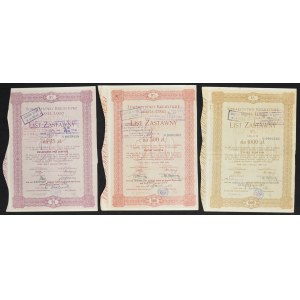 TKM Łódź, 5% list zastawny, seria IX, 25, 500 oraz 1.000 zł 1925