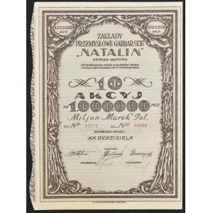 Zaklady Przemysłowo-Garbarskie Natalin S.A., 10 x 100,000 mkp, Issue I