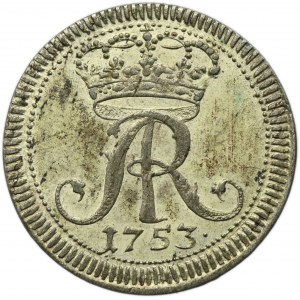 Augustus III of Poland, 1/24 Thaler Leipzig 1753 L - RARE, monogram