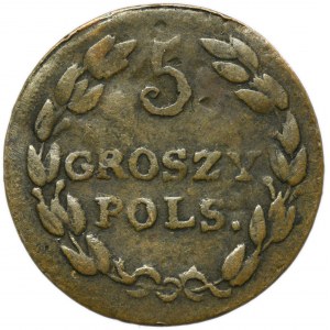 Królestwo Polskie, 5 groszy polskich 1823 IB - FAŁSZERSTWO