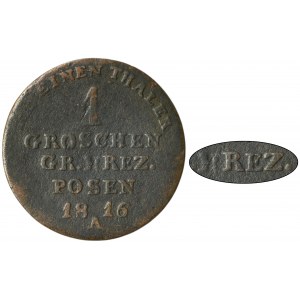 Grand Duchy of Posen, 1 Groschen Berlin 1816 A - VERY RARE, HREZ