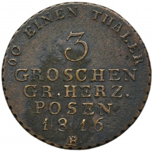 Grand Duchy of Posen, 3 groschen Breslau 1816