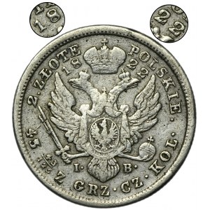 Królestwo Polskie, 2 złote Warszawa 1822 IB - RZADKIE