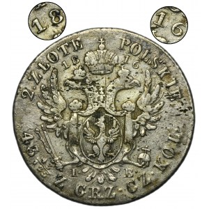 Kingdom of Poland, 2 zloty Warsaw 1816 IB - RARE