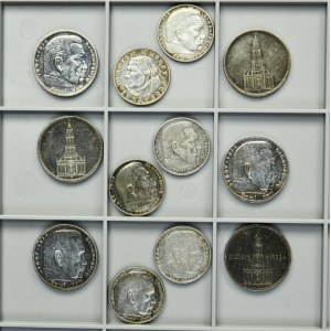 Set, Germany, Third Reich, 2 Mark and 5 Mark (12 pcs.)