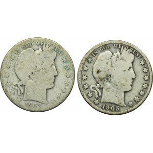 Set, USA, 1/2 Dollar - Barber type (2 pcs.)