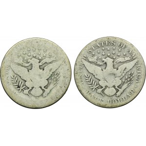 Set, USA, 1/2 Dollar - Barber type (2 pcs.)