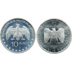 Zestaw, Niemcy, 10 Euro 2002 i 2003 (2 szt.)