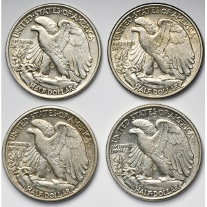 Set, USA, 1/2 Dollar - Walking Liberty (4 pcs.)