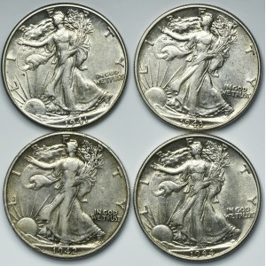 Set, USA, 1/2 Dollar - Walking Liberty (4 pcs.)