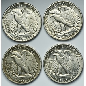 Set, USA, 1/2 Dollar - Walking Liberty (4 pcs.)