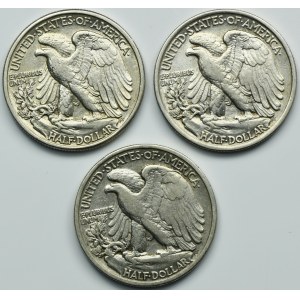 Set, USA, 1/2 Dollar - Walking Liberty (3 pcs.)