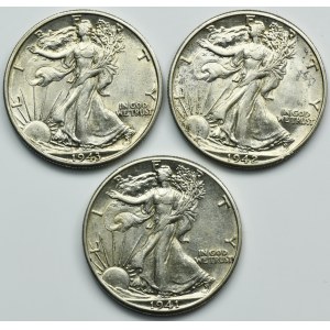 Set, USA, 1/2 Dollar - Walking Liberty (3 pcs.)