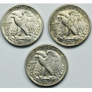 Set, USA, 1/2 Dollar - Walking Liberty (3 pcs.)