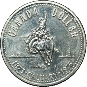 Canada, Elizabeth II, 1 Dollar 1975 - 100 years of Calgary