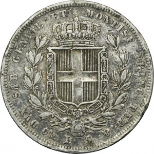 Italy, Kingdom of Sardinia, Charles Albert, 5 Lire Genoa 1832