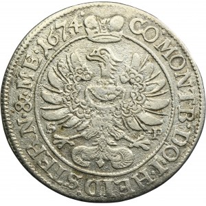 Silesia, Duchy of Oels, Sylvius Friedrich, 6 Kreuzer Oels 1674 SP