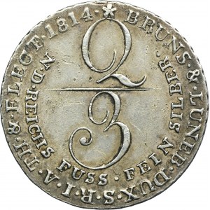 Allemagne, Royaume de Hanovre, George III, 2/3 Thaler Clausthal 1814 C