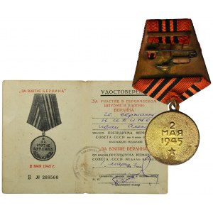 Rosja, ZSRR, Medal za zdobycie Berlina z legitymacją