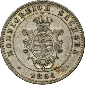 Germany, Kingdom of Saxony, Johann V, 2 Neu groschen = 20 Pfennig Drezden 1864 B