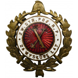 Badge for 10 years of service, Fire Department