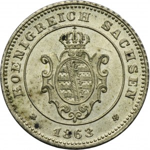 Germany, Kingdom of Saxony, Johann V, 1 Neu groschen = 10 Pfennig Drezden 1863 B
